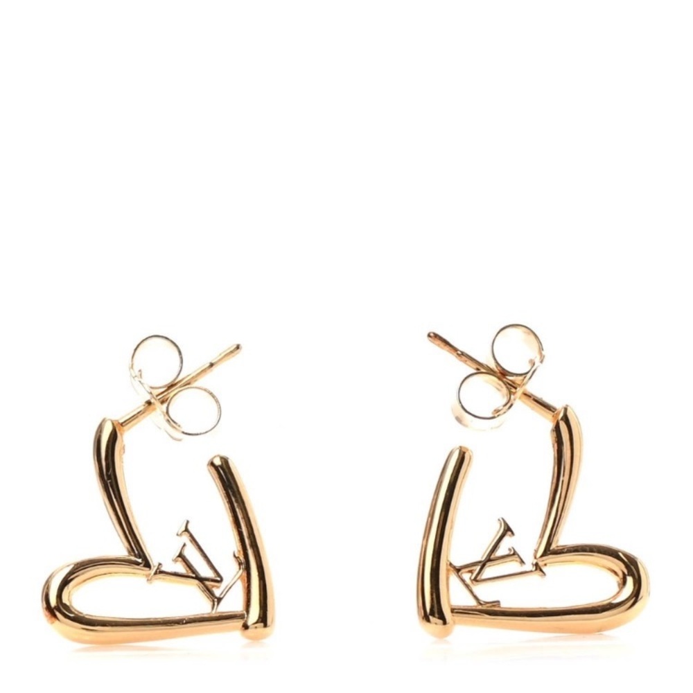 Darling Louis Vuitton GOLD HEART LV EARRINGS